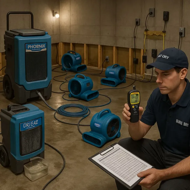 Structural Drying and Dehumidification process in Texanna, OK